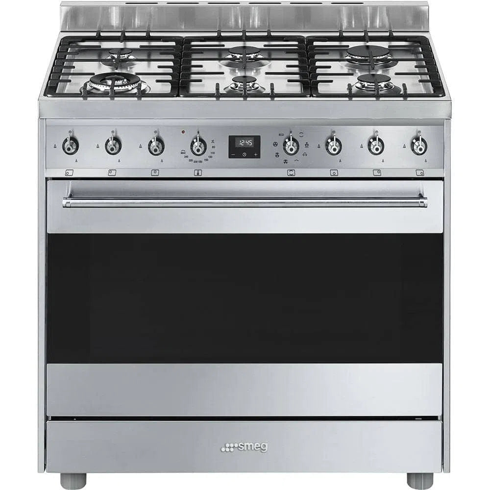 Smeg 90cm Classic Cooker with Gas Hob Stainless Steel CS9GMXA