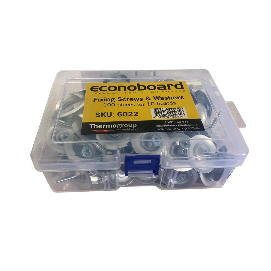 Econoboard Insulation Fixing Washers & Screws - 100 Pack