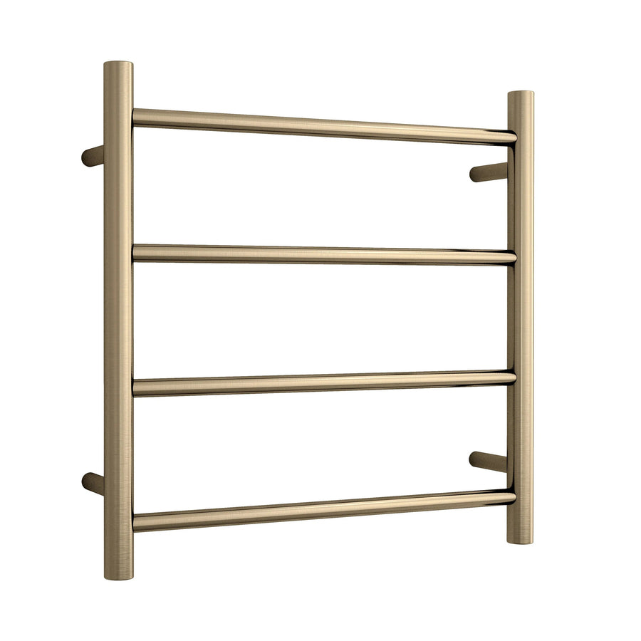 Heated Towel Ladders Thermogroup Thermorail 4 Bar Ladder Heated Towel Rail Round Brushed Brass
