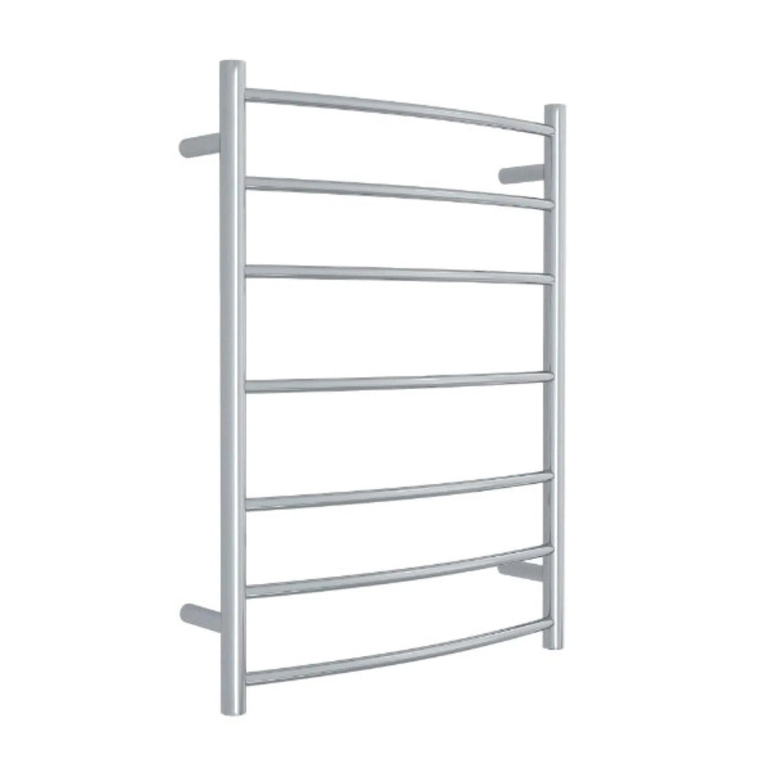 Thermorail 7 Bar Curved Ladder Heated Towel Rail Round Polished Stainless Steel