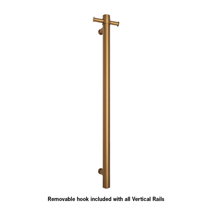 ThermoLadder Straight Round Vertical Single Heated Towel Ladder