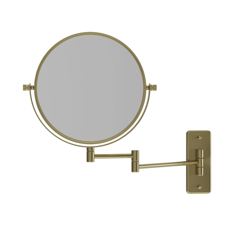 Make Up Mirror Thermogroup Ablaze Round 1&5x Magnifying Shaving Mirror Brushed Brass