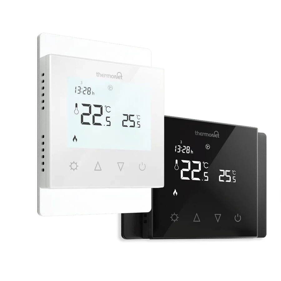 Thermogroup Thermotouch 7.6iG Glass Programmable Thermostat White / Portrait