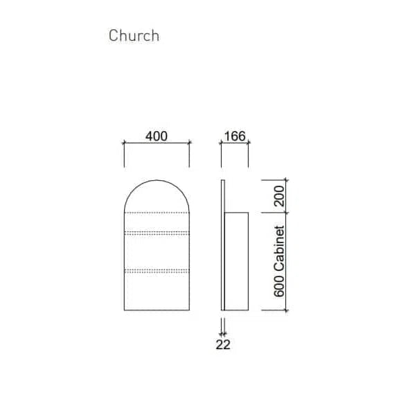 Timberline Church Arch Shaving Cabinet