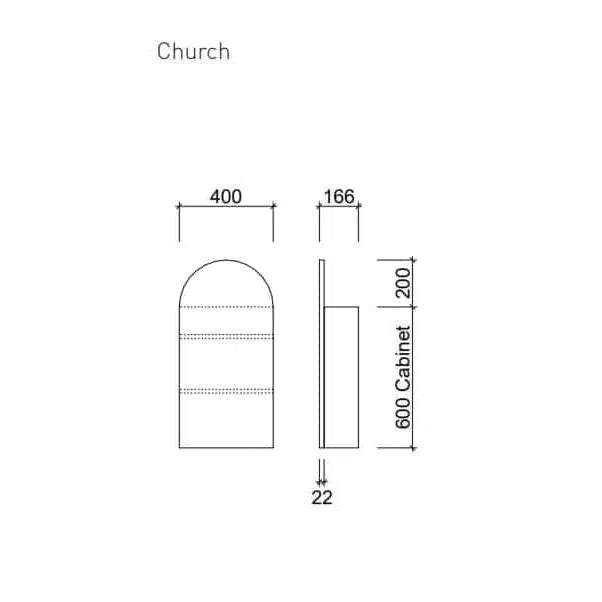 Timberline Church Arch Shaving Cabinet With Led Lighting Kit Complete With Hardwire Transformer