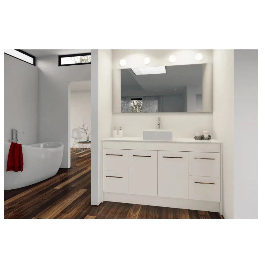 Timberline Wall To Wall Single Bowl Vanity With Solid Surface Top And Undermount Basin