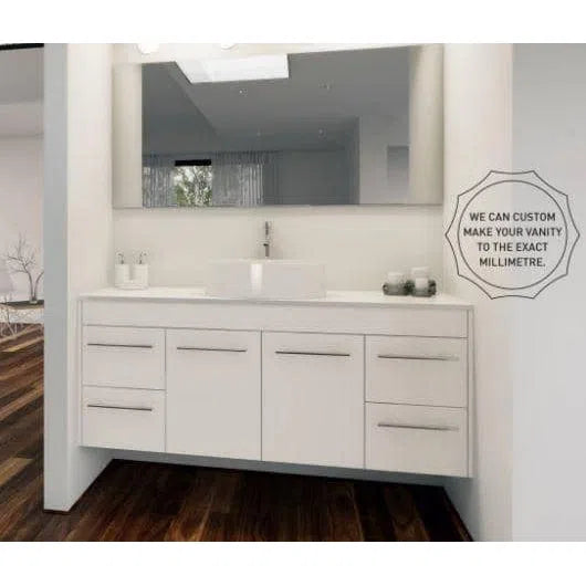 Timberline Wall To Wall Single Bowl Vanity With Solid Surface Top And Undermount Basin