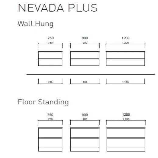 Timberline Nevada Plus With Ceramic Top - Wall Hung Or Floor Standing Vanites
