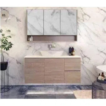 Timberline Nevada Wall Hung Vanity - Meganite Top And Above Counter Basin