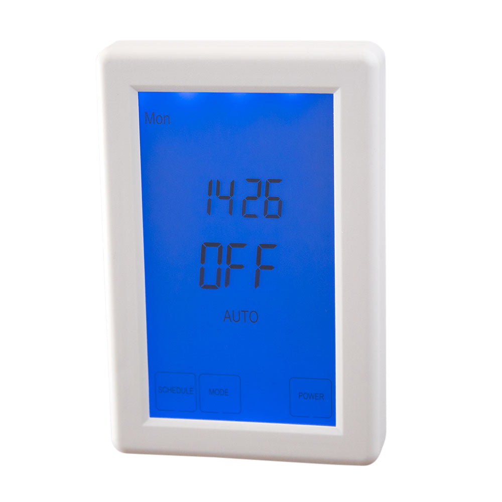 Touch Screen Timer For Heated Towel Ladder - White Vertical