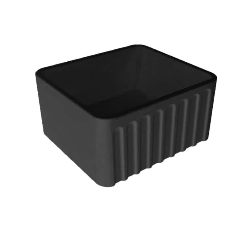 Butler Sinks Turner Hastings Turner Hastings Novi 50 x 46 Fine Fireclay Matte Black Butler Sink - Reversible - Flat/Ribbed
