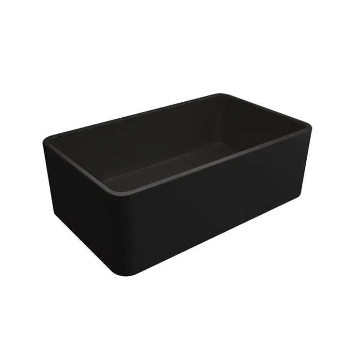 Turner Hastings Novi 75 x 46 Fine Fireclay Butler Sink – Matte Black Double Sided Flat Front and Ribbed Front