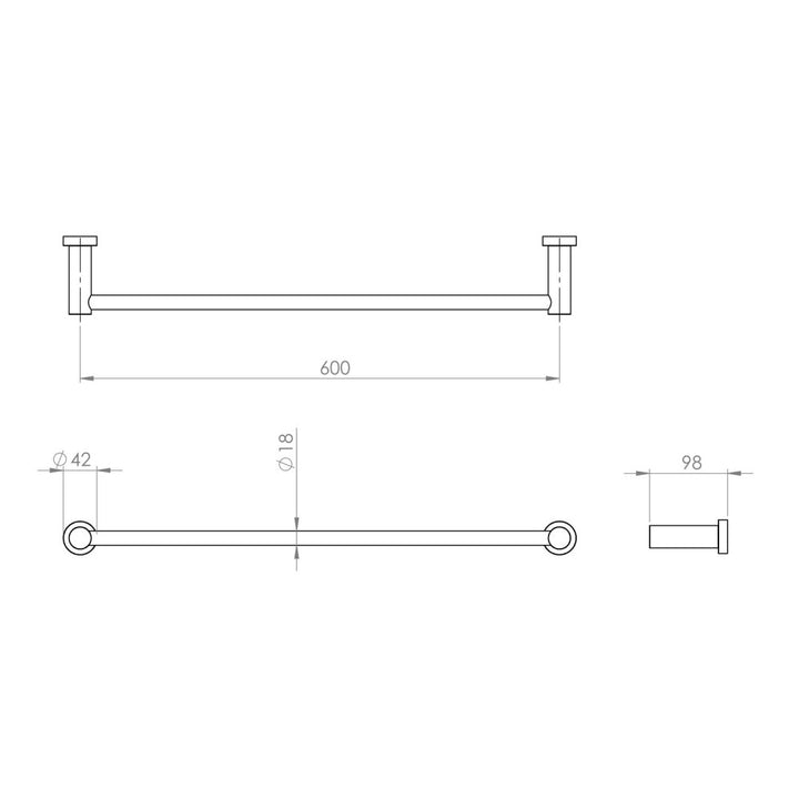 Arcisan Venn 600mm Single Towel Rail
