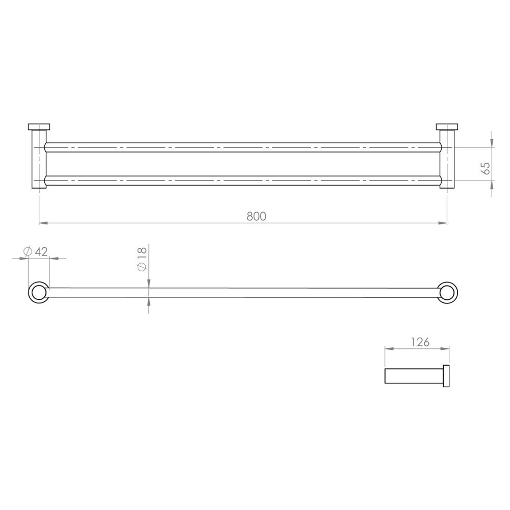 Arcisan Vierra 800mm Double Towel Rail