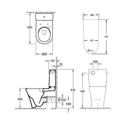 Villeroy & Boch O.Novo 2.0 Directflush Back To Wall Toilet Suite