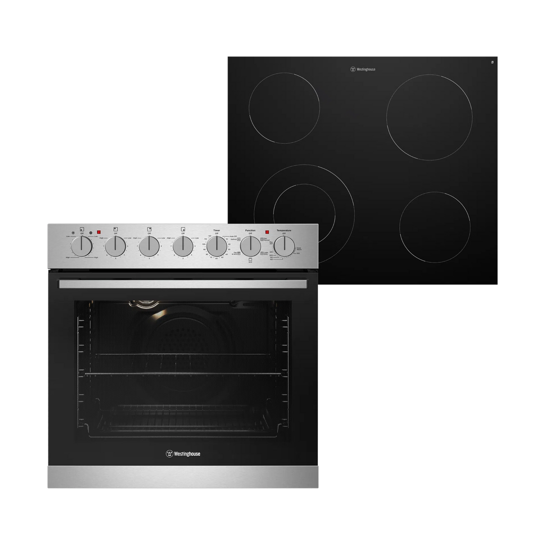 Westinghouse 60cm Electric Oven & 60cm Ceramic Cooktop Pack (WVE645SC
