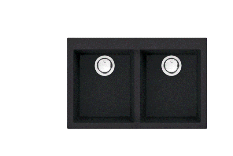 Kitchen Sink Artusi Double Bowl Sink - Black Granitek