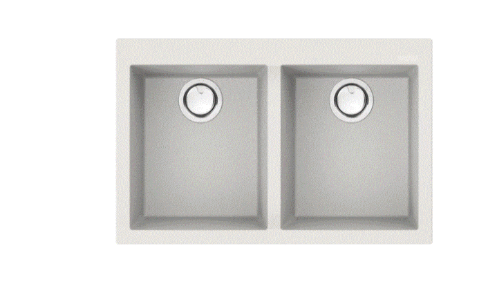 Kitchen Sink Artusi Double Bowl Sink -  White Granitek