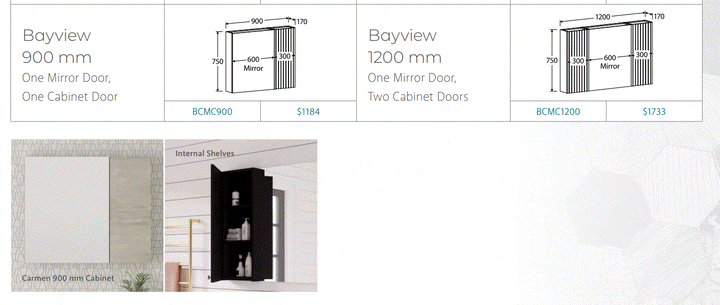 Fienza Bayview Combination Mirror