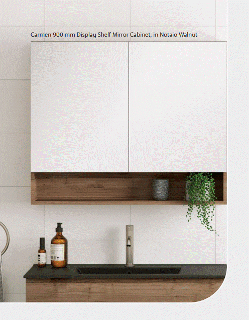 Mirror Cabinet Fienza Carmen Mirror Cabinet with Display Shelf