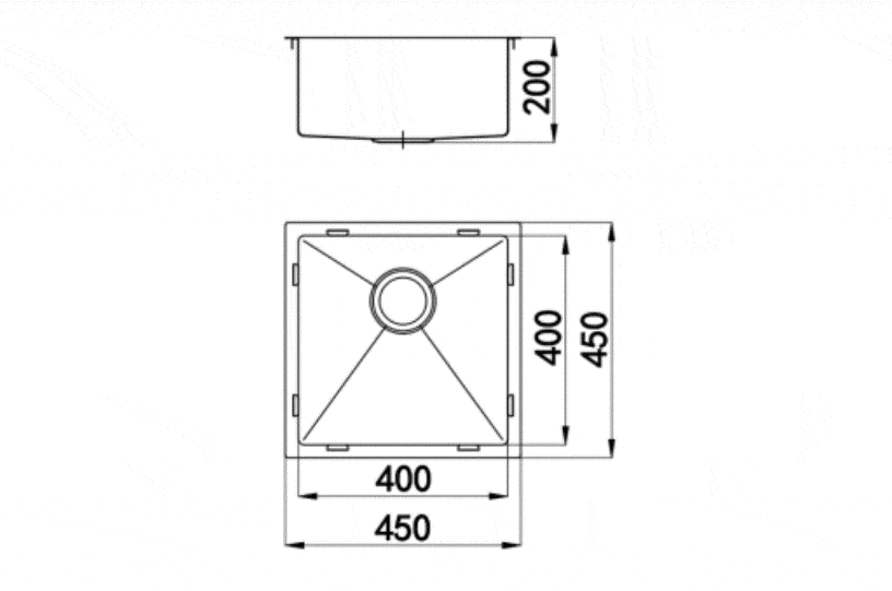 Sink Mark Anderson Sales Merchant Stainless Steel Kitchen Sinkware Swordfish Series  450 x 450 x 200 deep