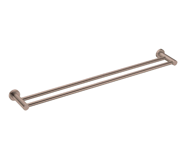 Accessories Nero Tapware MECCA DOUBLE TOWEL RAIL 800MM BRUSHED BRONZE