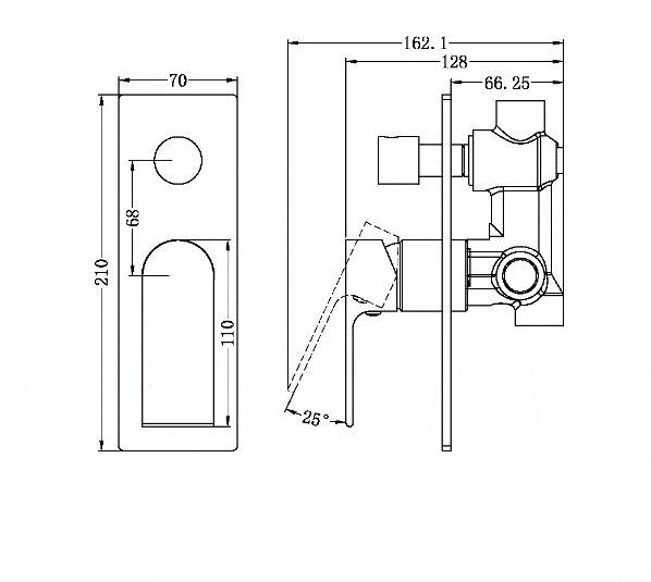 Diverter Nero Tapware BIANCA SHOWER MIXER WITH DIVERTOR - Brushed Nickel