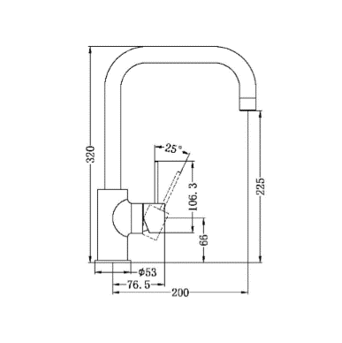 Nero Dolce Kitchen Mixer Square Shape Brushed Nickel