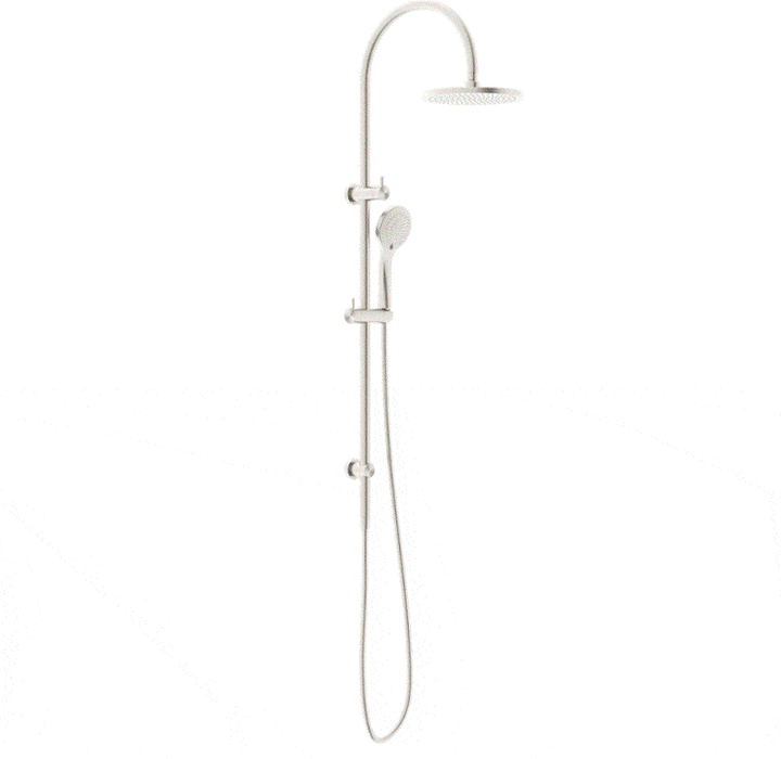 Twin Shower Nero Tapware MECCA TWIN SHOWER WITH AIR SHOWER BRUSHED NICKEL