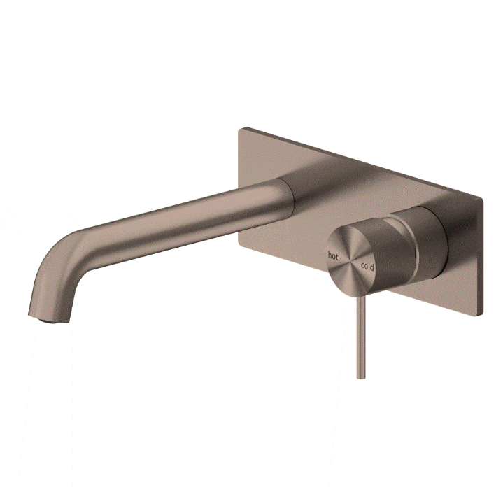 Nero Mecca Wall Basin Mixer 160mm Spout Brushed Bronze