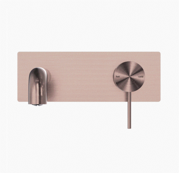 Wall Mixer Nero Tapware MECCA WALL BASIN MIXER 185MM SPOUT BRUSHED BRONZE