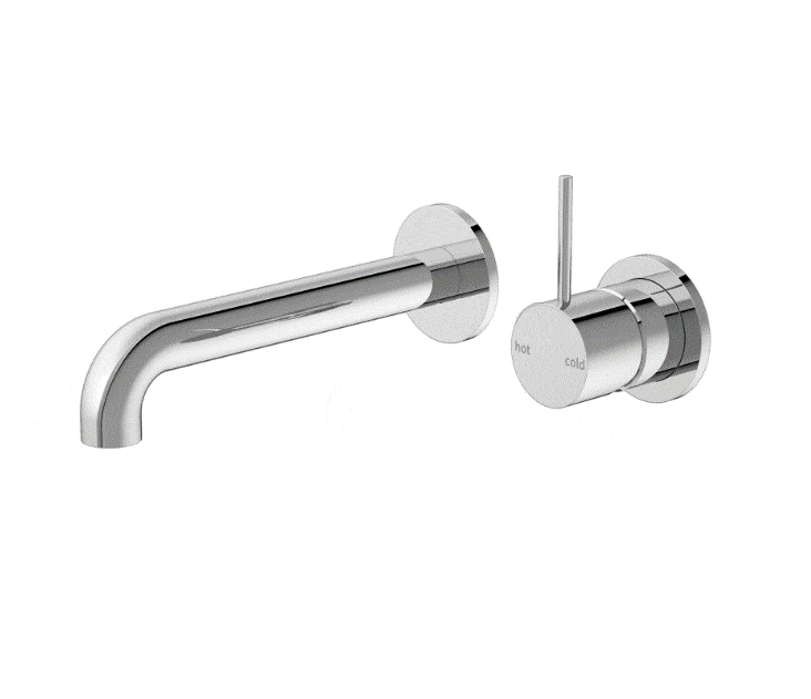 Wall Mixer Nero Tapware MECCA WALL BASIN MIXER SEPARATE BACK PLATE HANDLE UP 160MM SPOUT CHROME
